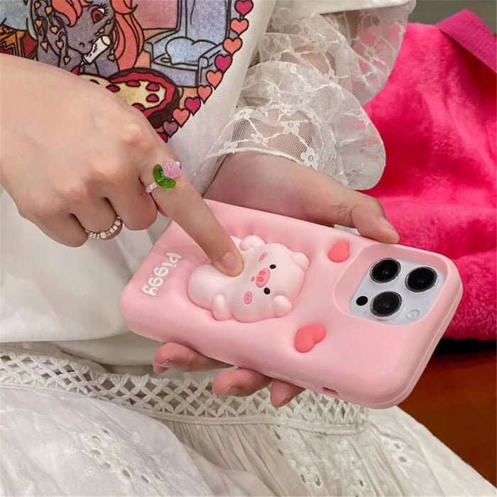 Decompression Phone Case for iPhone 15 Pro Max   Phone Shell Soft Pig Decor Silicone Cover - 2