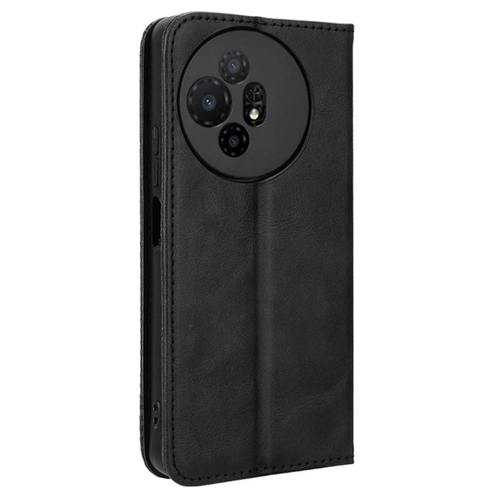 For TCL 50 XL 5G Case Retro PU Leather Wallet Phone Cover with Viewing Stand - Black - 7