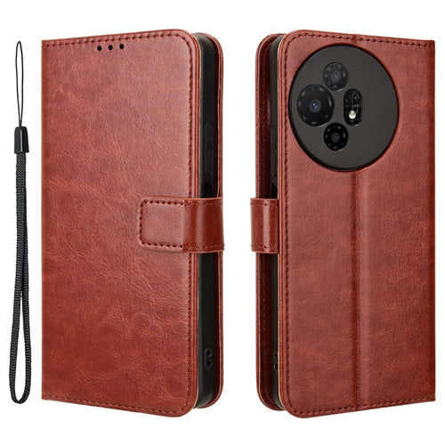 For TCL 50 XL 5G Case Crazy Horse Texture Leather Phone Cover Mobile Accessories   - Brown - 1