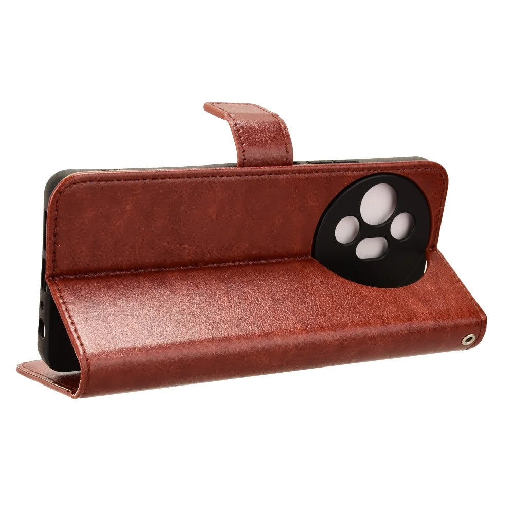For TCL 50 XL 5G Case Crazy Horse Texture Leather Phone Cover Mobile Accessories   - Brown - 3