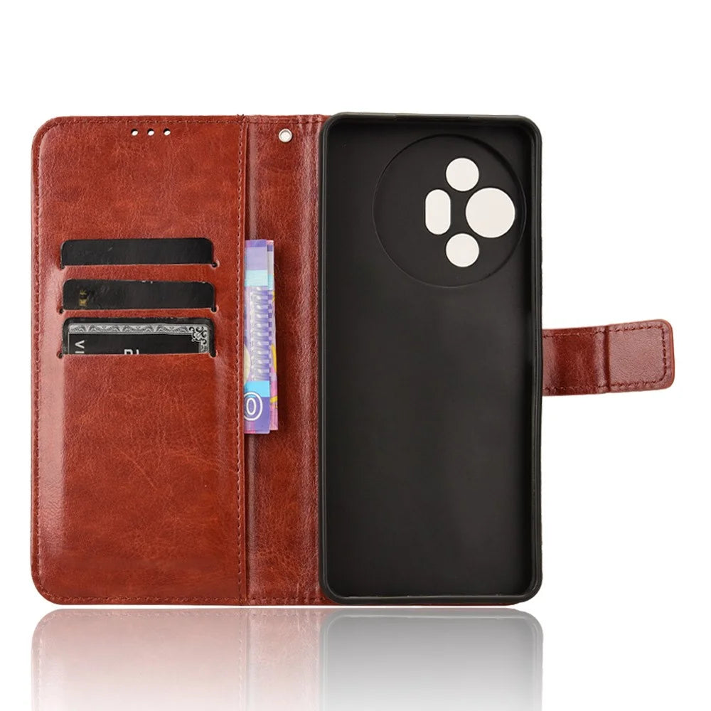 For TCL 50 XL 5G Case Crazy Horse Texture Leather Phone Cover Mobile Accessories   - Brown - 4