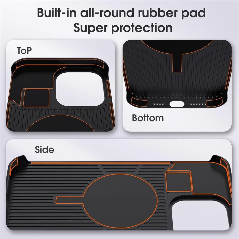 For iPhone 13 Pro Max Magnetic Case Leather+Aluminium Alloy Borderless Aromatherapy Phone Cover - Black - 4