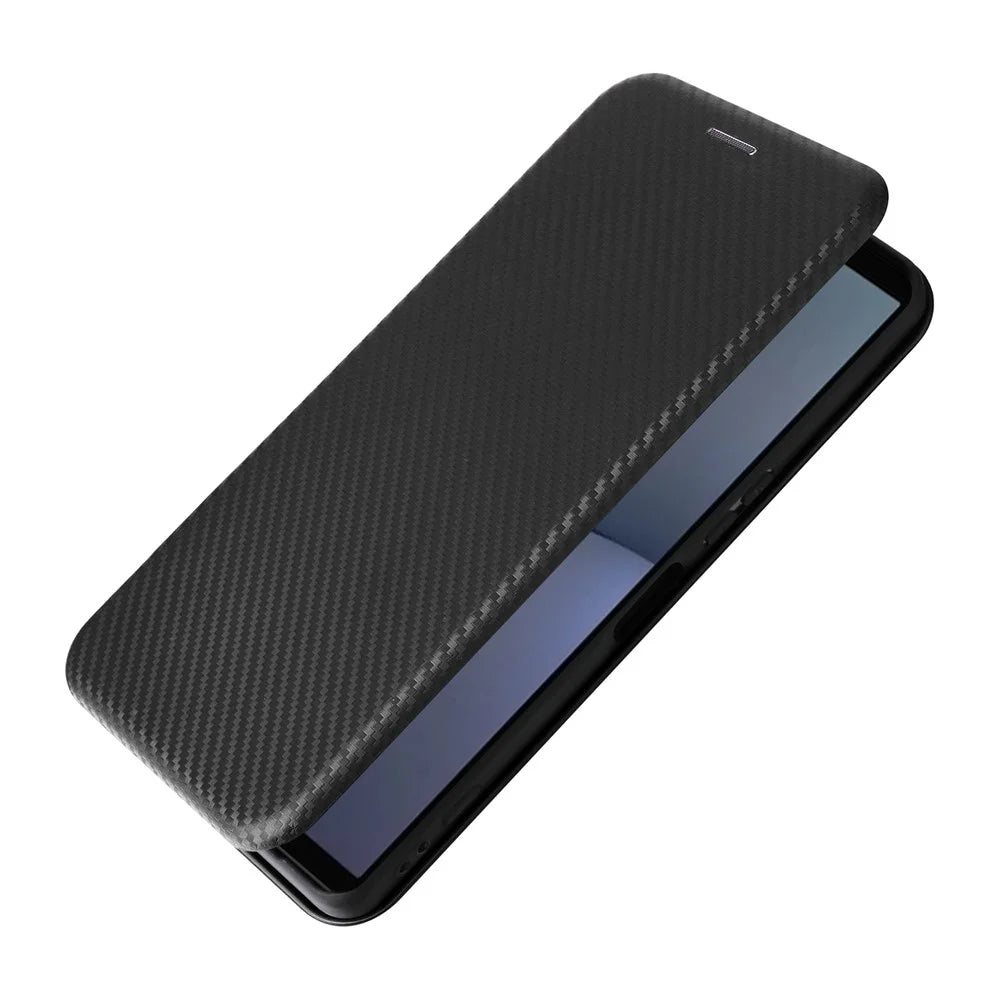 For Sony Xperia 1 VI Case Magnetic Carbon Fiber Texture Leather Phone Cover Full Protection - Black - 5