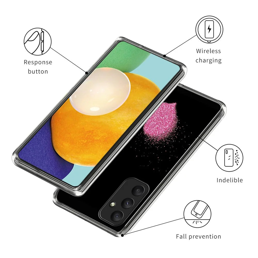 For Samsung Galaxy A35 5G Case Anti-Drop Pattern Print TPU Phone Shell - Heart - 3