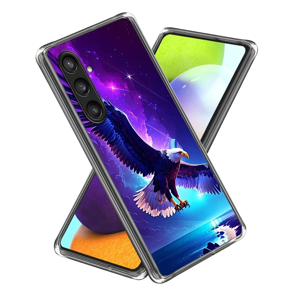 For Samsung Galaxy S24 Cell Phone Case Pattern Flexible TPU Cover - Flying Eagle - 1