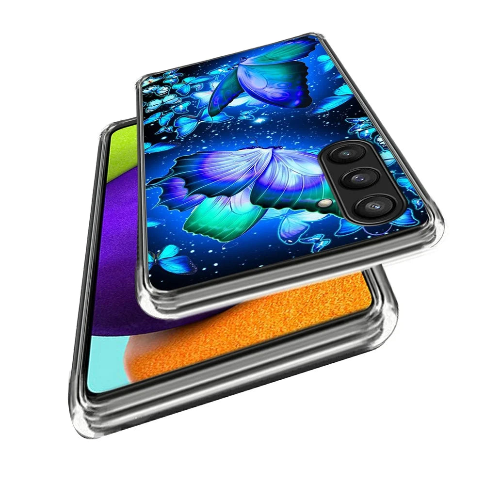 For Samsung Galaxy A14 4G / 5G Case Pattern Slim Soft TPU Back Cover - Blue Butterflies - 2