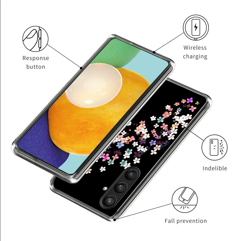 For Samsung Galaxy A34 5G Case Anti-Scratch Pattern Printing TPU Phone Cases - Floral - 3