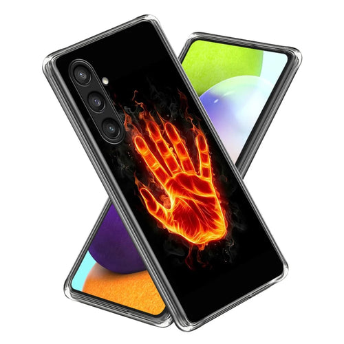 For Samsung Galaxy A25 5G (Global) (161.0 X 76.5 X 8.3mm) TPU Case Pattern Printing Shock Absorption Back Cover - Fire Palm - 1