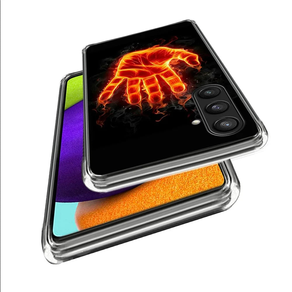 For Samsung Galaxy A25 5G (Global) (161.0 X 76.5 X 8.3mm) TPU Case Pattern Printing Shock Absorption Back Cover - Fire Palm - 2