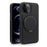 For iPhone 12 / 12 Pro Case with Ring Kickstand Compatible with MagSafe PU Leather Back Cover - Black - 2