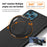 For iPhone 12 Pro Max Case with Ring Kickstand Compatible with MagSafe PU Leather Back Cover - Black - 3
