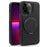 For iPhone 13 Pro Case with Ring Kickstand Compatible with MagSafe PU Leather Back Cover - Black - 2