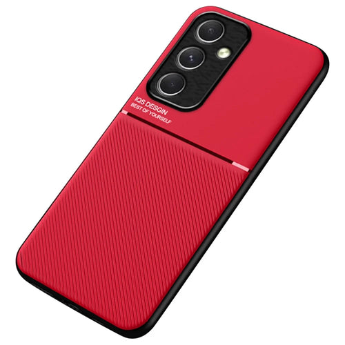 For Samsung Galaxy A25 5G (Global) (161.0 x 76.5 x 8.3mm) Case PU Leather Slim Shockproof Back Cover - Red - 1
