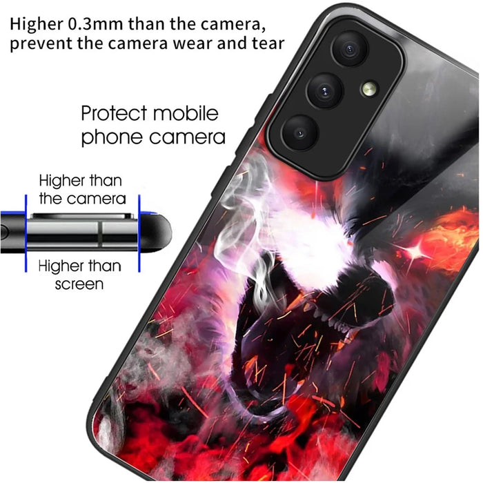 For Samsung Galaxy A55 5G   Case TPU+Tempered Glass Scratch Resistant Phone Cover - Fierce Wolf - 2