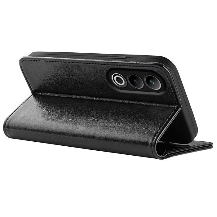 For OnePlus Ace 3V 5G Leather Case Wallet Crazy Horse Texture Folio Flip Phone Cover - Black - 4