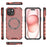 For iPhone 15 Case Honeycomb Design Magnetic TPU+PC Phone Cover - Red - 5