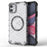 For iPhone 11 Case Compatible with MagSafe Honeycomb Design TPU+PC Phone Cover - Transparent - 1
