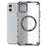 For iPhone 11 Case Compatible with MagSafe Honeycomb Design TPU+PC Phone Cover - Transparent - 4