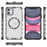 For iPhone 11 Case Compatible with MagSafe Honeycomb Design TPU+PC Phone Cover - Transparent - 5