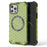 For iPhone 12 / 12 Pro Magnetic Case Honeycomb Anti-Drop TPU+PC Phone Cover - Green - 1