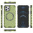 For iPhone 12 / 12 Pro Magnetic Case Honeycomb Anti-Drop TPU+PC Phone Cover - Green - 5