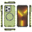 For iPhone 14 Pro Magnetic Phone Case Honeycomb Design TPU+PC Back Cover - Green - 5