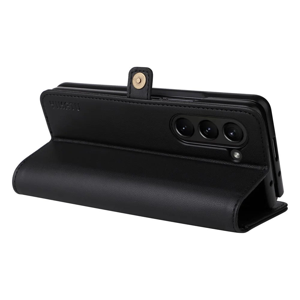 YIKATU YK- 001 for Samsung Galaxy Z Fold6 5G Case PU Leather Strong Magnetic Flip Hone Cover - Black - 7