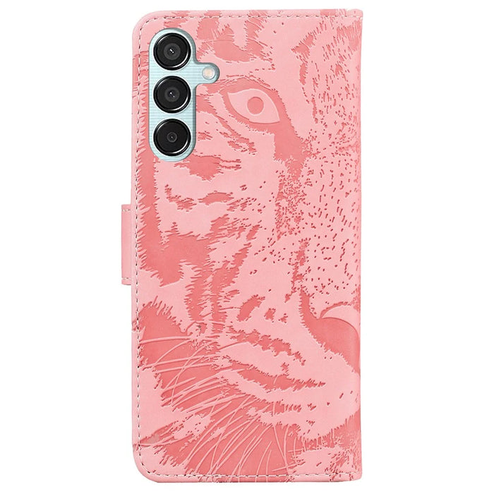 For Samsung Galaxy M15 5G / F15 5G Wallet Case Tiger Pattern Leather Phone Cover - Pink - 7
