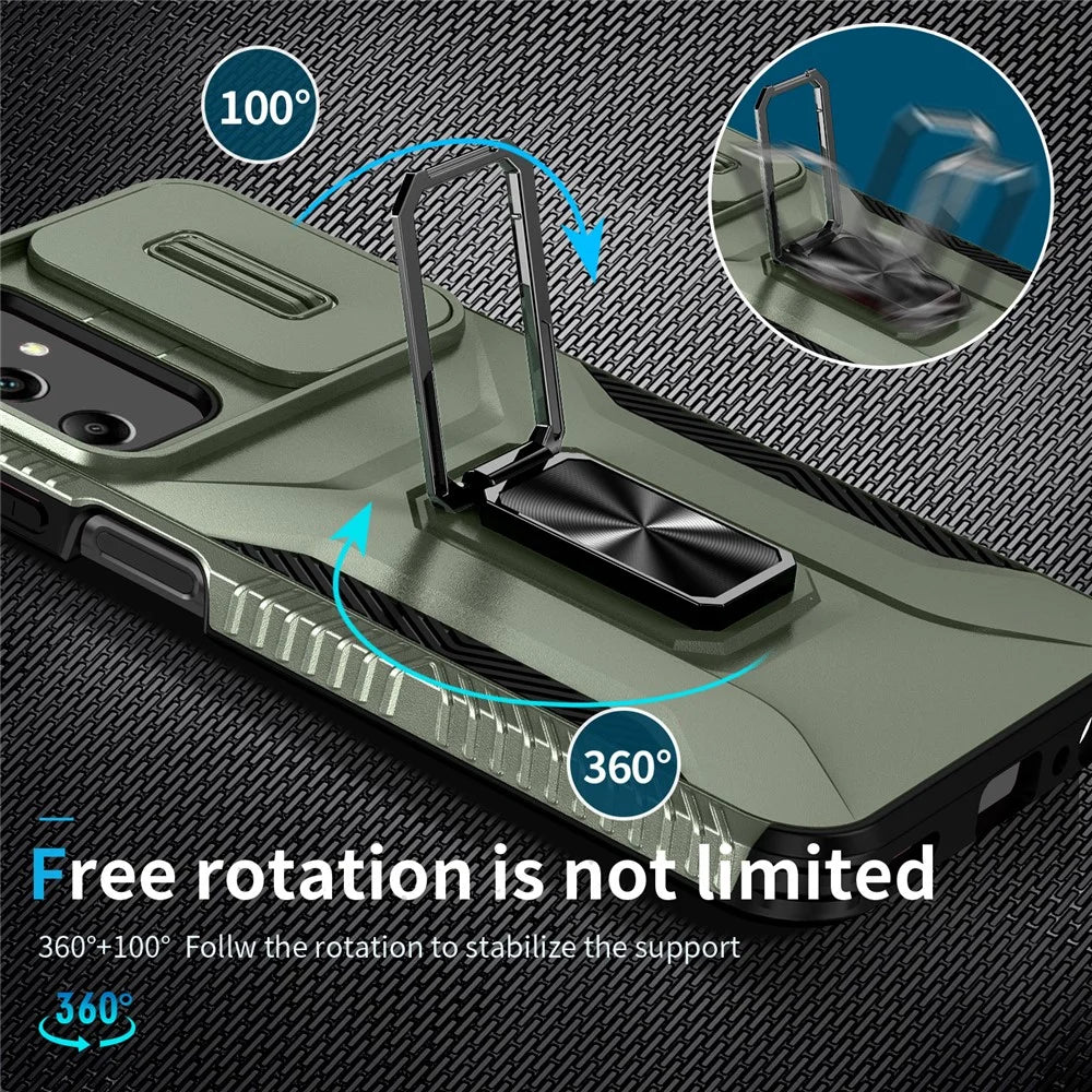 For Samsung Galaxy A25 5G (Global) (161.0 X 76.5 X 8.3mm) Case TPU+PC Ring Kickstand Phone Cover - Green - 3