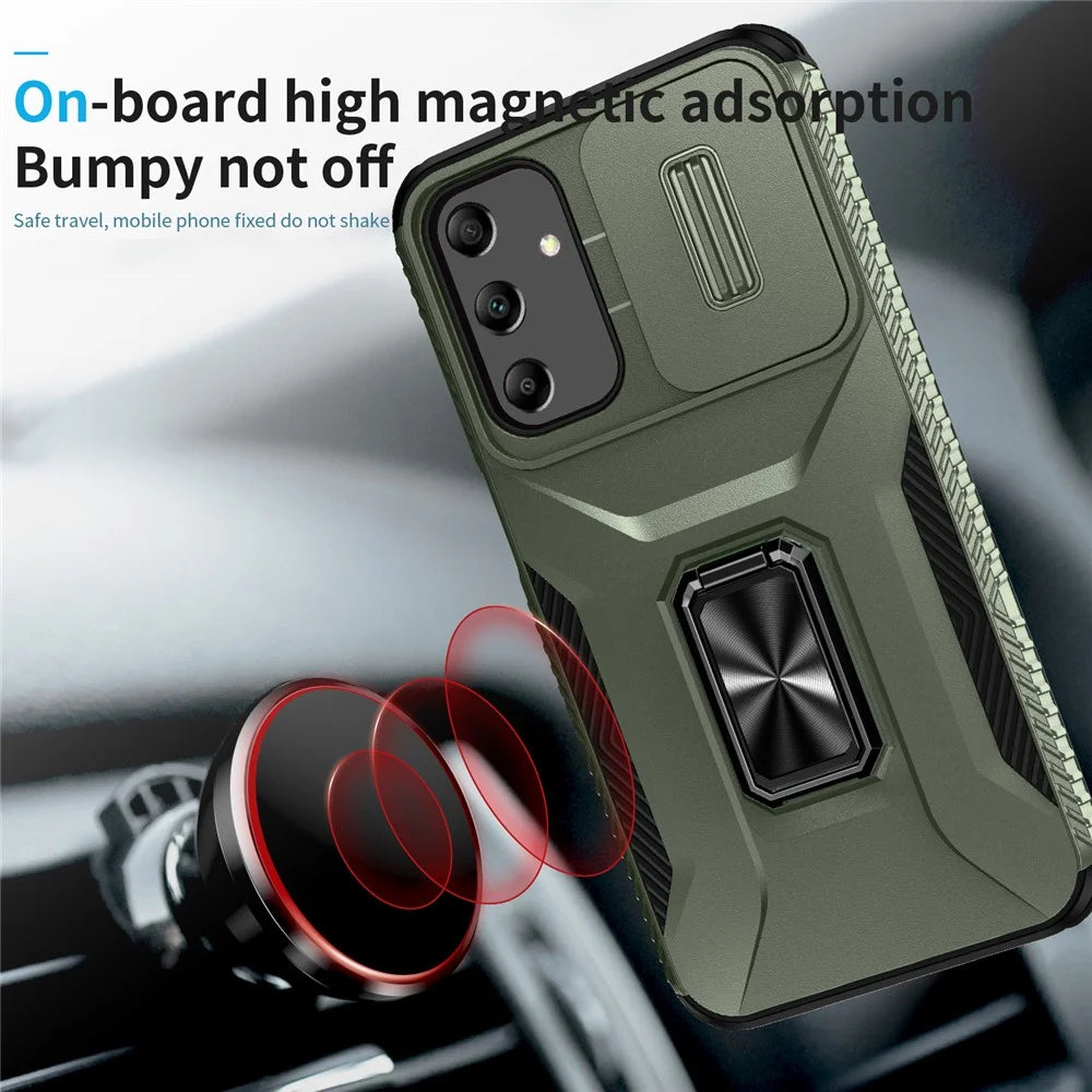 For Samsung Galaxy A25 5G (Global) (161.0 X 76.5 X 8.3mm) Case TPU+PC Ring Kickstand Phone Cover - Green - 5