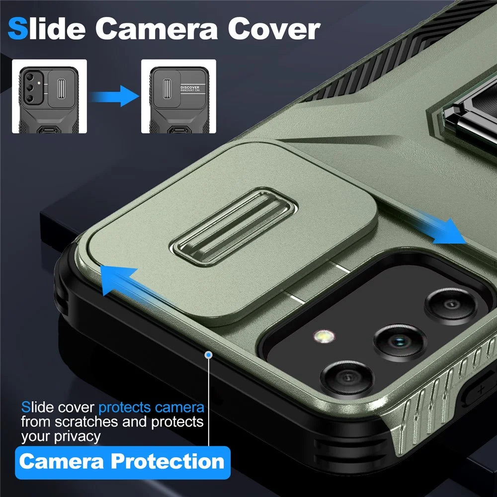 For Samsung Galaxy A25 5G (Global) (161.0 X 76.5 X 8.3mm) Case TPU+PC Ring Kickstand Phone Cover - Green - 6