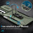For Samsung Galaxy A05s 4G Kickstand Case TPU+PC Phone Cover with Slide Lens Lid - Green - 3