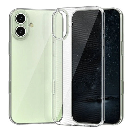 For iPhone 16 Plus Case Transparent TPU Anti-Scratch Mobile Phone Cover - 1