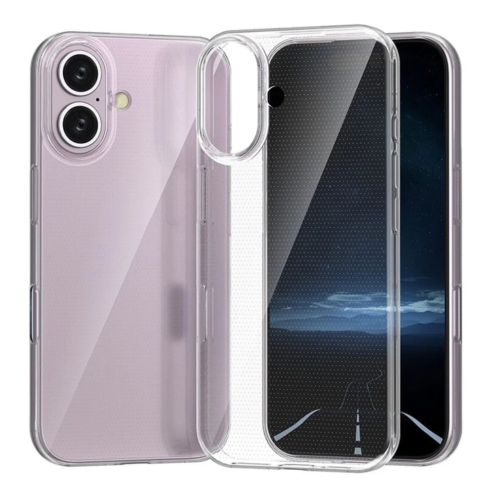 For iPhone 16 Clear Case Anti-Scratch Shockproof TPU Phone Cover - 1