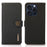 KHAZNEH For iPhone 16 Pro Max Wallet Case RFID Blocking Genuine Cow Leather Phone Cover - Black - 1