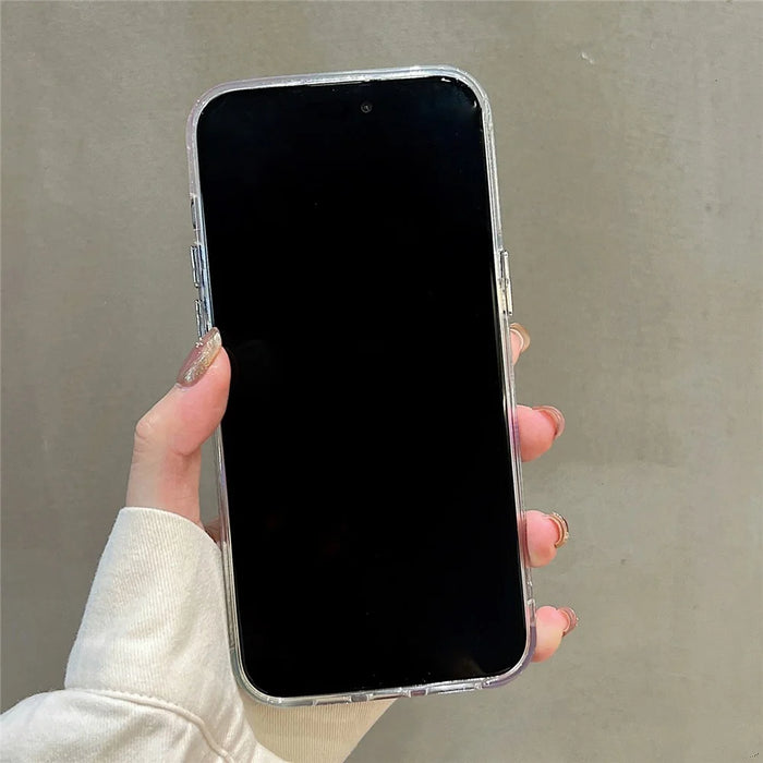 For iPhone 15 Pro Case Gradient Color Wrinkled Water Ripple PC+TPU Phone Cover - Grass Green - 3