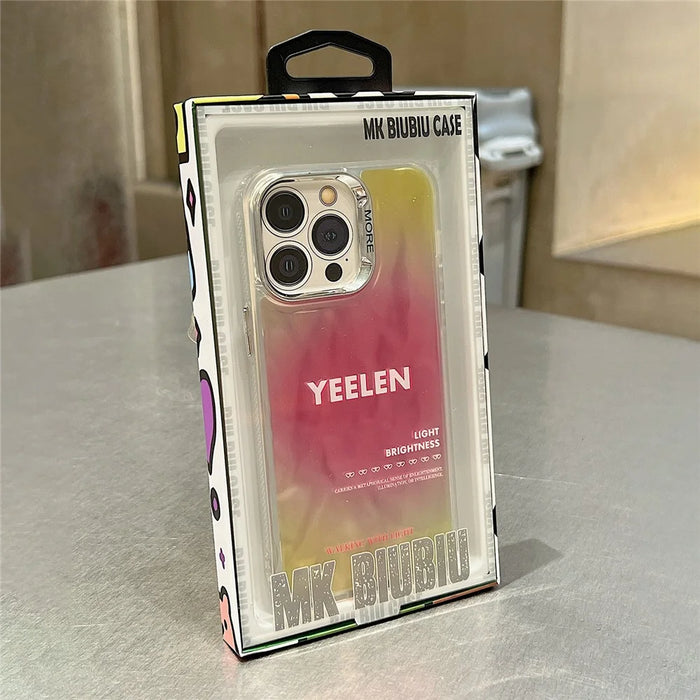 For iPhone 15 Pro Case Gradient Color Wrinkled Water Ripple PC+TPU Phone Cover - Grass Green - 7