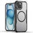 For iPhone 15 Case Compatible with MagSafe Carbon Fiber Texture TPU+PC Phone Cover - Black - 1