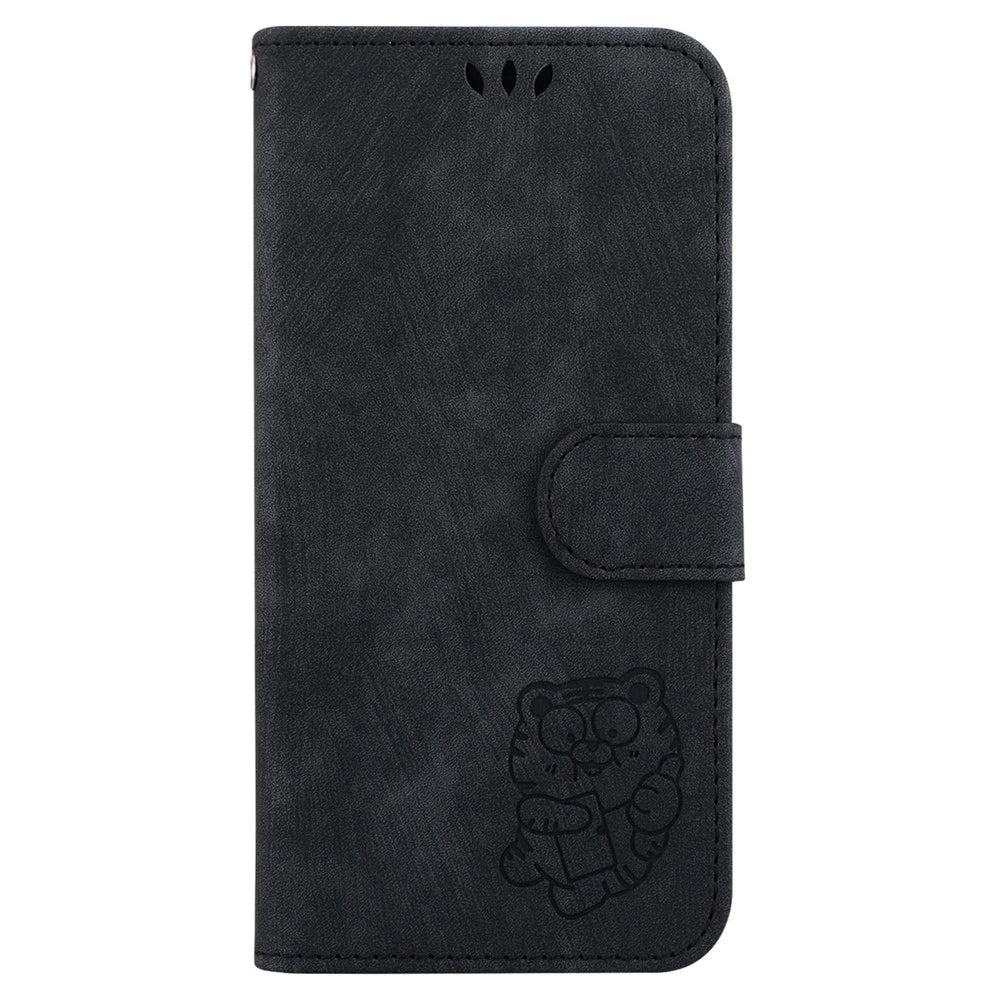 For Samsung Galaxy M15 5G / F15 5G Case Cute Tiger Pattern Flip Leather Phone Cover - Black - 7