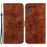 For Samsung Galaxy Xcover7 Case Flower Leather Phone Cover with Wallet Function - Brown - 1