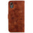 For Samsung Galaxy Xcover7 Case Flower Leather Phone Cover with Wallet Function - Brown - 7