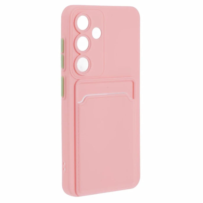 For Samsung Galaxy A05s 4G Case Card Holder Mobile Phone TPU Back Cover - Pink - 3