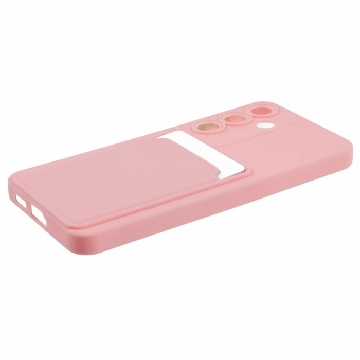 For Samsung Galaxy A05s 4G Case Card Holder Mobile Phone TPU Back Cover - Pink - 5