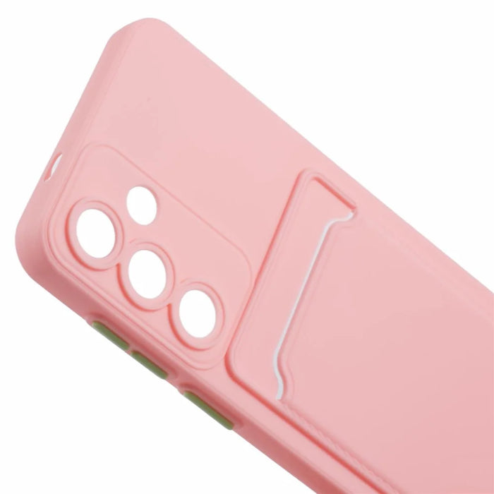 For Samsung Galaxy A05s 4G Case Card Holder Mobile Phone TPU Back Cover - Pink - 6