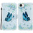 For iPhone 17e / 16e Case Pattern Print Scratch-Proof Leather Phone Cover with Wallet - Blue Butterfly Flower - 1