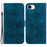 For iPhone 17e / 16e Cell Phone Cases Floral Imprinted PU Leather Flip Protective Cover - Dark Blue - 1