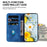 For iPhone 17e / 16e Cell Phone Cases Floral Imprinted PU Leather Flip Protective Cover - Dark Blue - 2