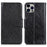 For iPhone 16 Pro Max Case Nappa Texture Split Leather Cover with Wallet Stand - Black - 1
