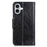 For iPhone 16 Plus Case Nappa Texture Split Leather Wallet Folio Flip Phone Cover - Black - 7