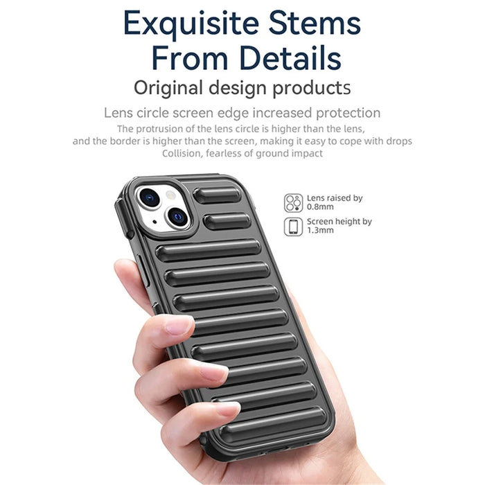 Capsule Series for iPhone 14 Case Internal Groove Design TPU Phone Cover - Black - 2